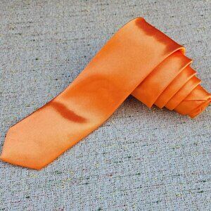 Orange Tie Men Necktie Fashion Slim Fit Tie Dress Shirt Tie New